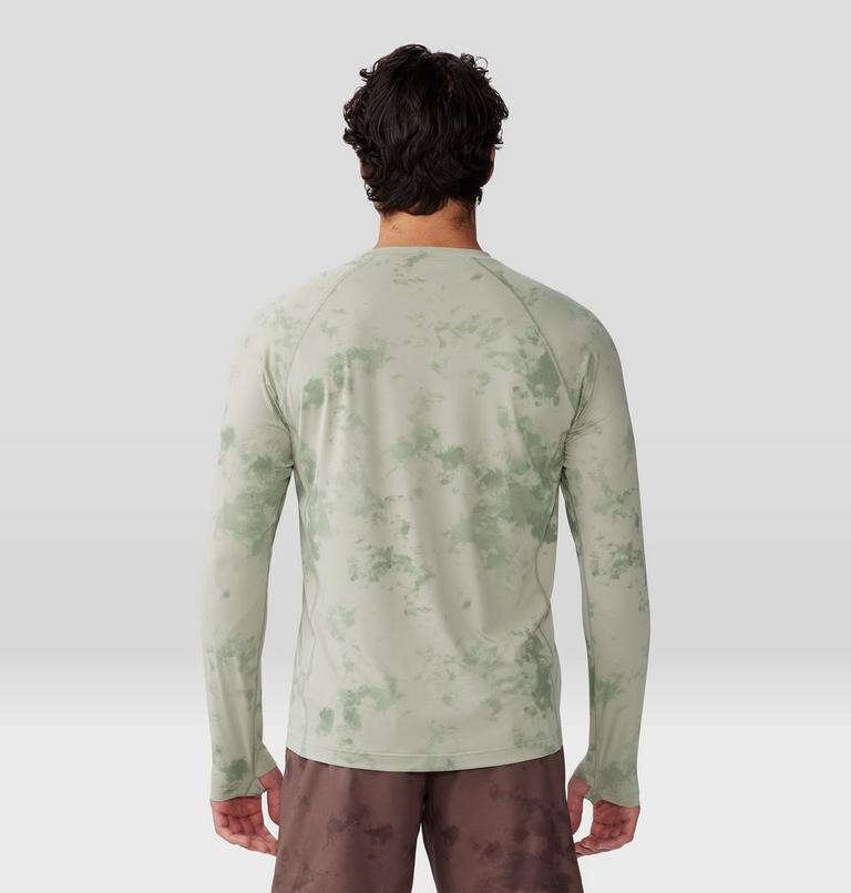 Men's Crater Lake Long Sleeve Crew, Color: White Sage Nebula Print, image 2