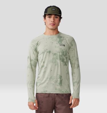 Men's Crater Lake Long Sleeve Crew, Color: White Sage Nebula Print, image 17