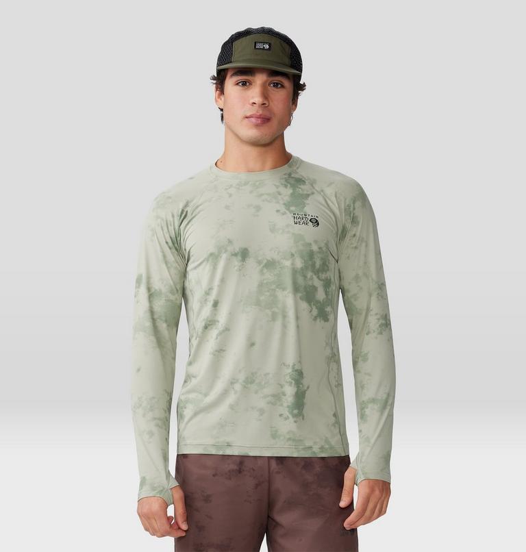 Men's Crater Lake Long Sleeve Crew, Color: White Sage Nebula Print, image 1