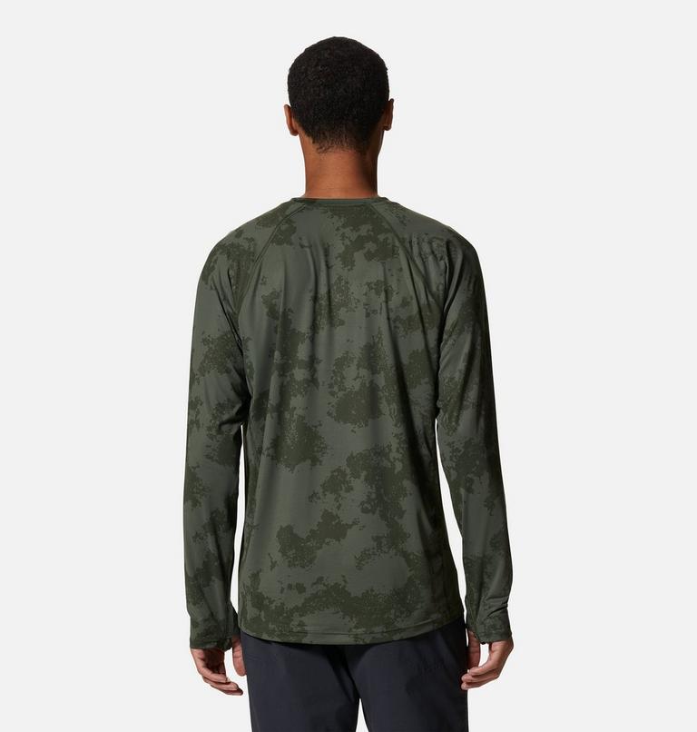 Homme Crater Lake Manches longues Crew, Color: Surplus Green Scatter Dye Print, image 2