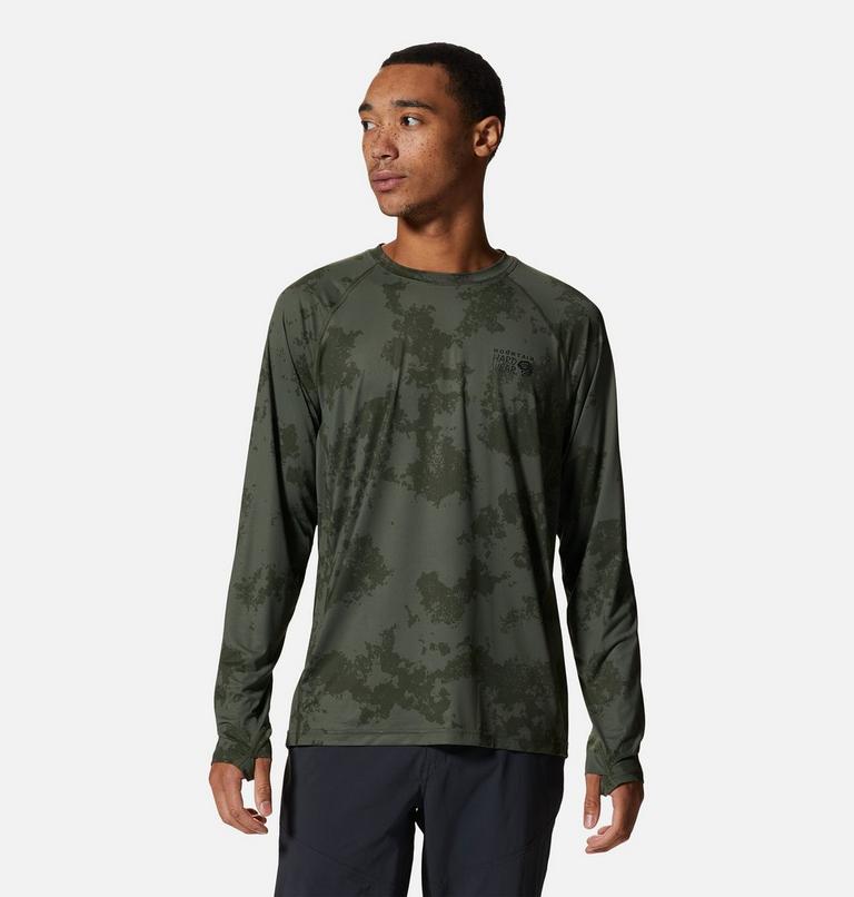 Homme Crater Lake Manches longues Crew, Color: Surplus Green Scatter Dye Print, image 1