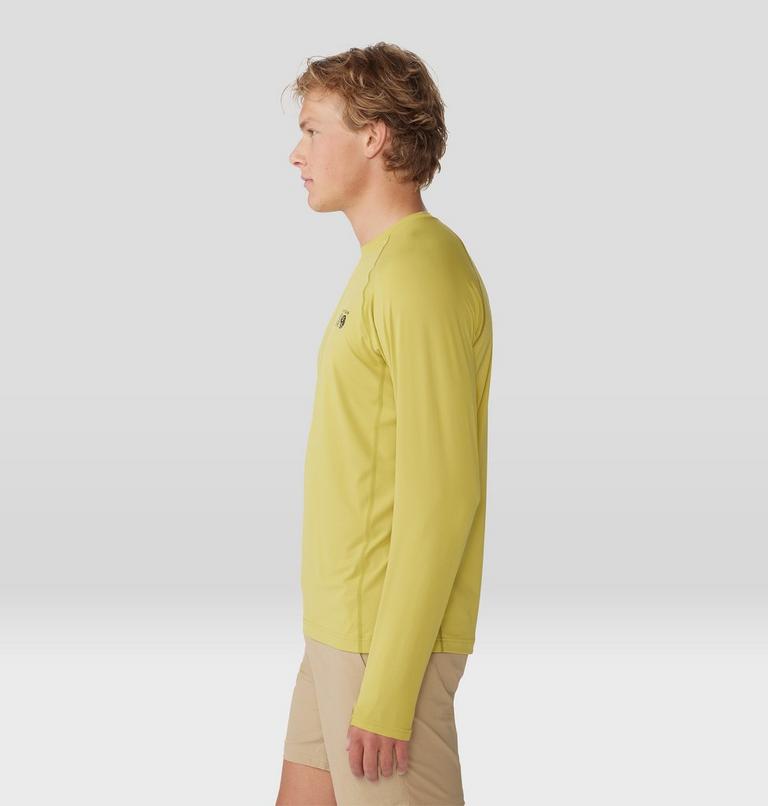 Men's Crater Lake Long Sleeve Crew, Color: Bright Olive, image 3