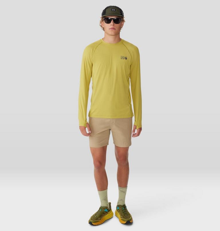 Men's Crater Lake Long Sleeve Crew, Color: Bright Olive, image 7