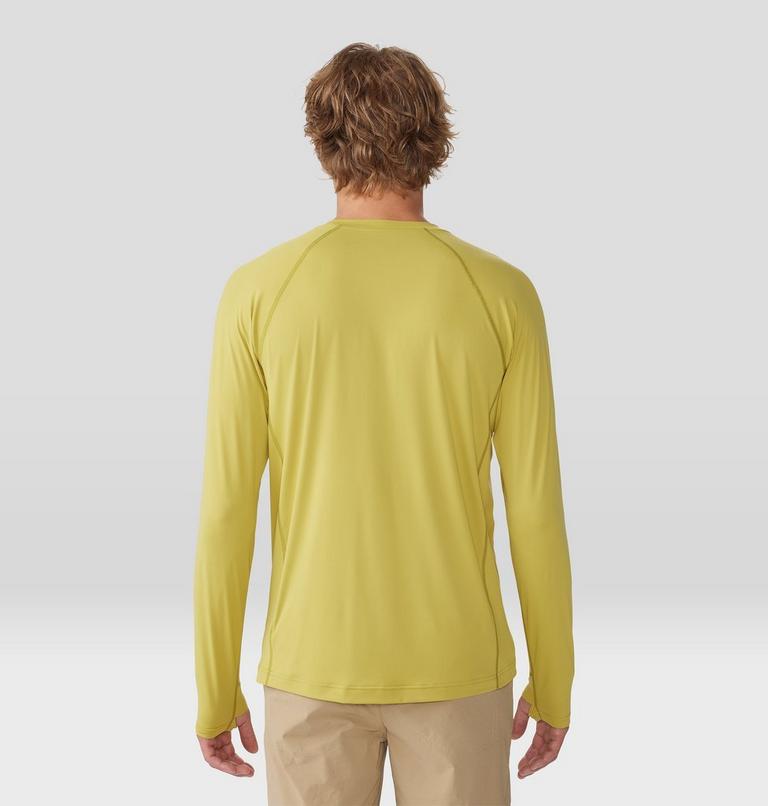 Men's Crater Lake Long Sleeve Crew, Color: Bright Olive, image 2