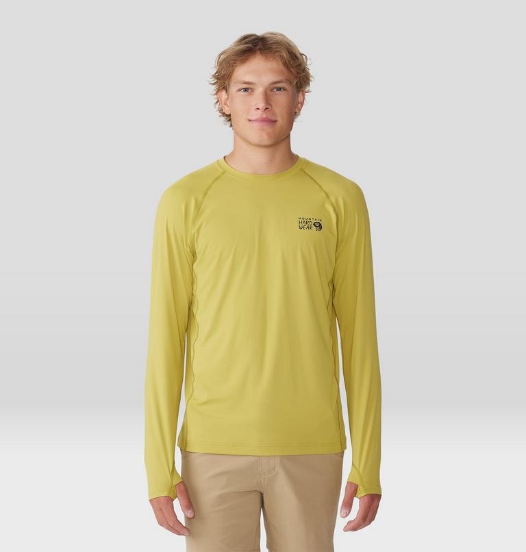 Men's Crater Lake Long Sleeve Crew, Color: Bright Olive, image 1