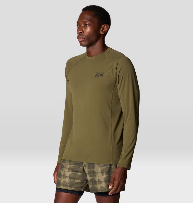 Men's Crater Lake Long Sleeve Crew, Color: Combat Green, image 5