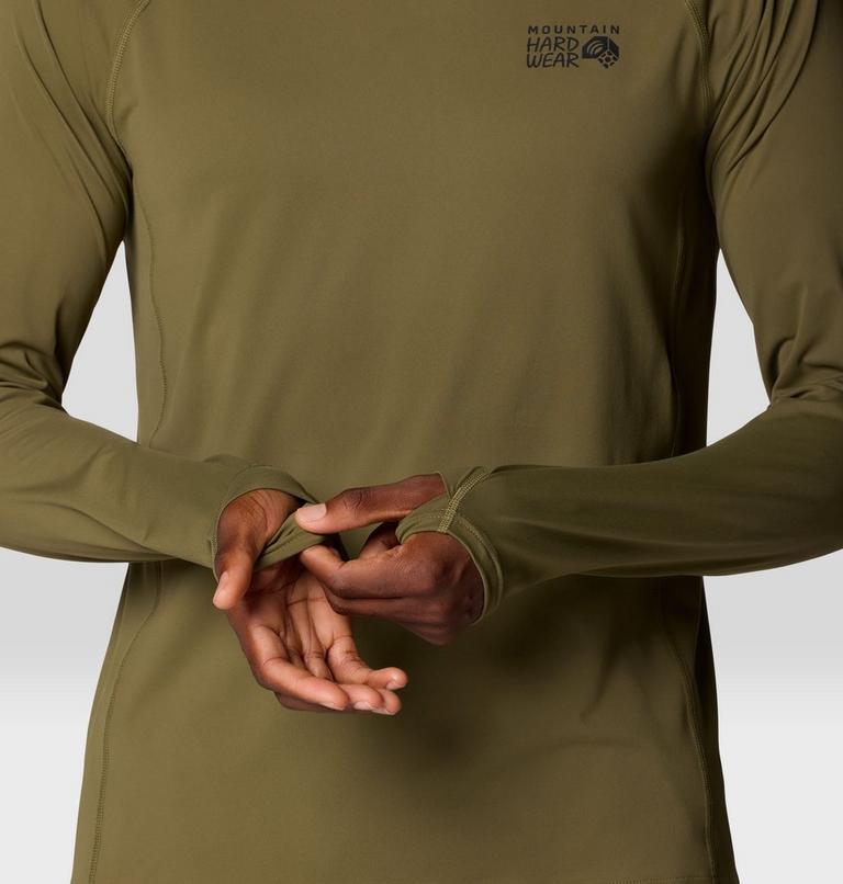Men's Crater Lake Long Sleeve Crew, Color: Combat Green, image 7