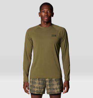Men's Crater Lake Long Sleeve Crew, Color: Combat Green, image 5