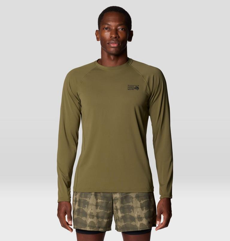 Men's Crater Lake Long Sleeve Crew, Color: Combat Green, image 1