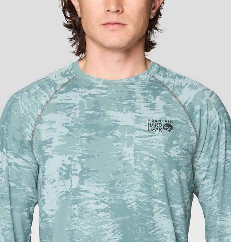 Men's Crater Lake Long Sleeve Crew, Color: Blue Sage Inked Dyed Print, image 5