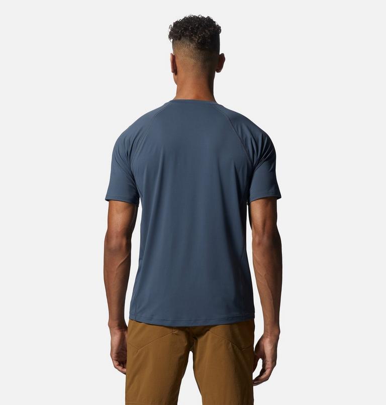 Men's Crater Lake Short Sleeve, Color: Blue Slate, image 2