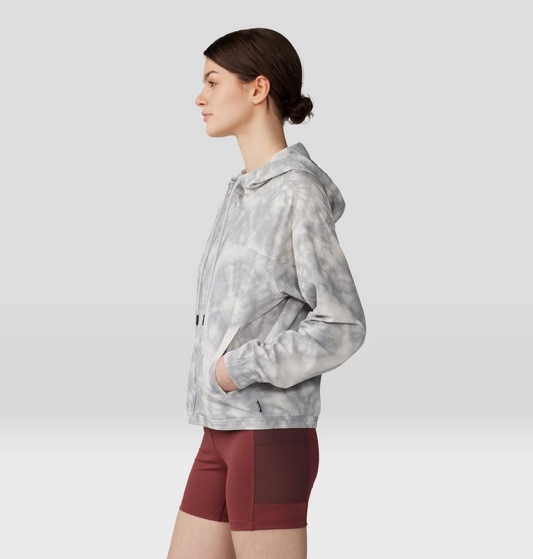 Women's Sunshadow Full Zip, Color: Grey Ice Spore Dye Print, image 3