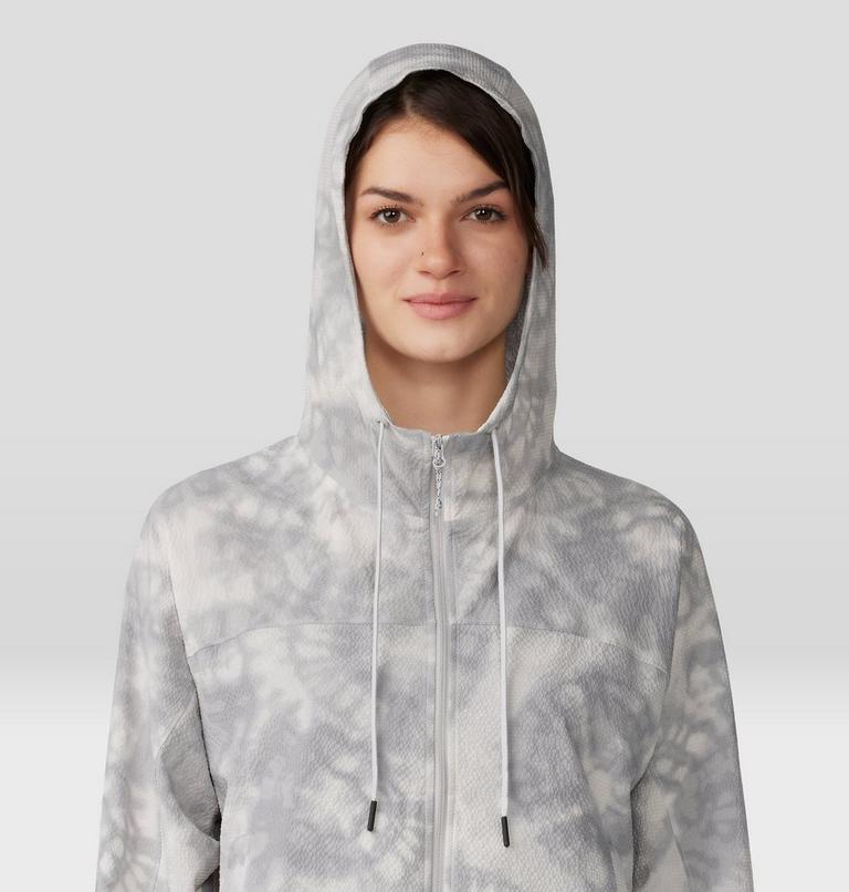 Women's Sunshadow Full Zip, Color: Grey Ice Spore Dye Print, image 4