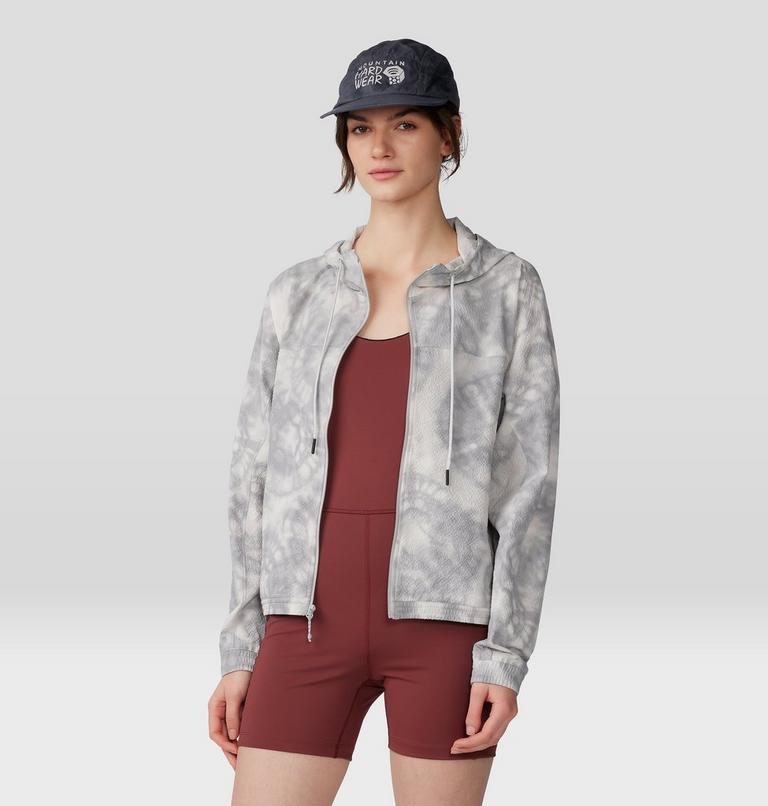 Women's Sunshadow Full Zip, Color: Grey Ice Spore Dye Print, image 6