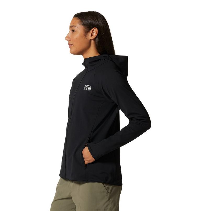 Chandail à capuchon avec fermeture éclair Mountain Stretch Femme, Color: Black, image 3
