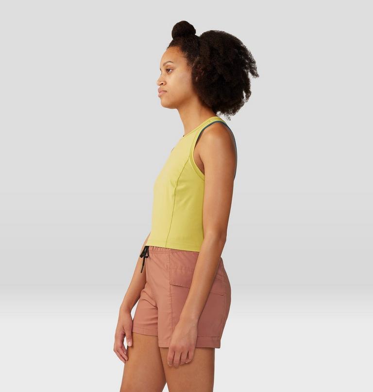 Women's Mountain Stretch Tanklette, Color: Bright Olive, image 3
