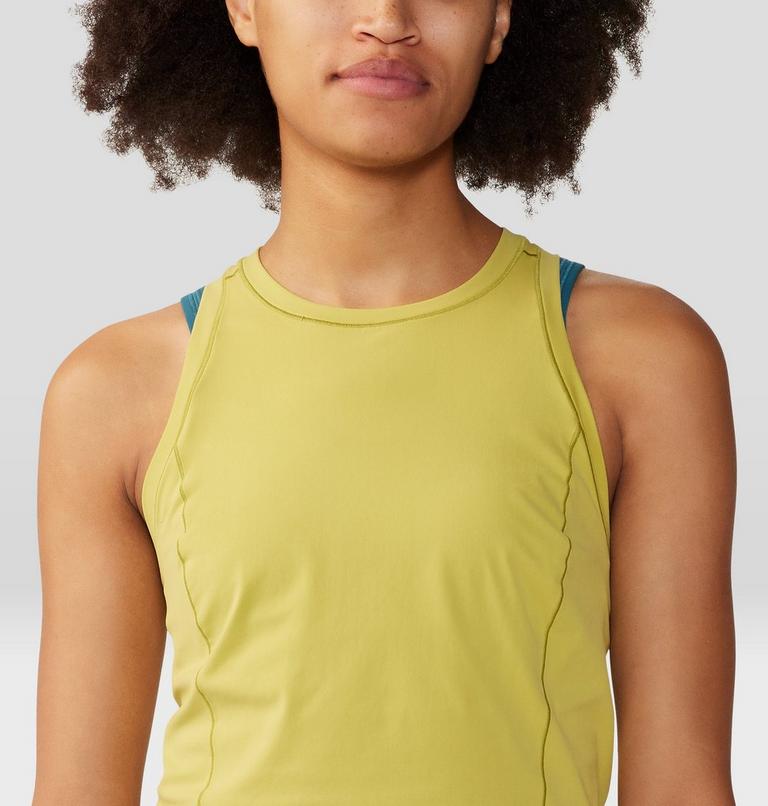Women's Mountain Stretch Tanklette, Color: Bright Olive, image 4