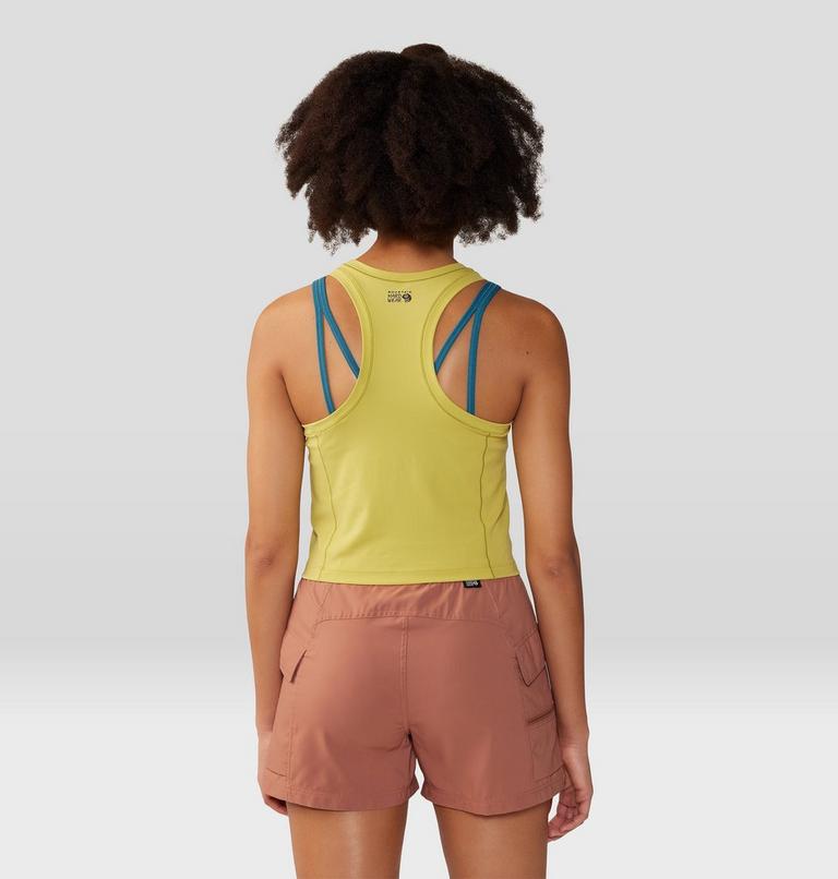 Women's Mountain Stretch Tanklette, Color: Bright Olive, image 2