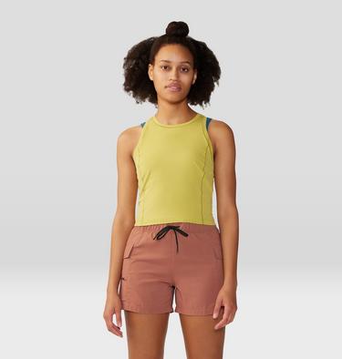 Women's Mountain Stretch Tanklette, Color: Bright Olive, image 13