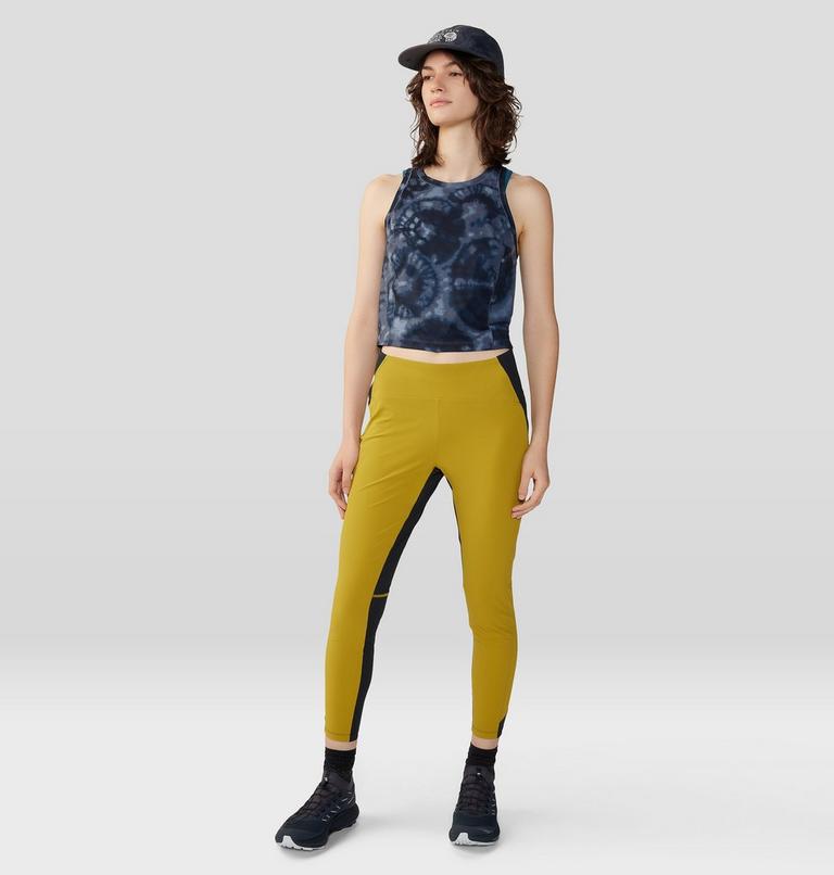 Women's Mountain Stretch Tanklette, Color: Blue Slate Spore Dye Print, image 6