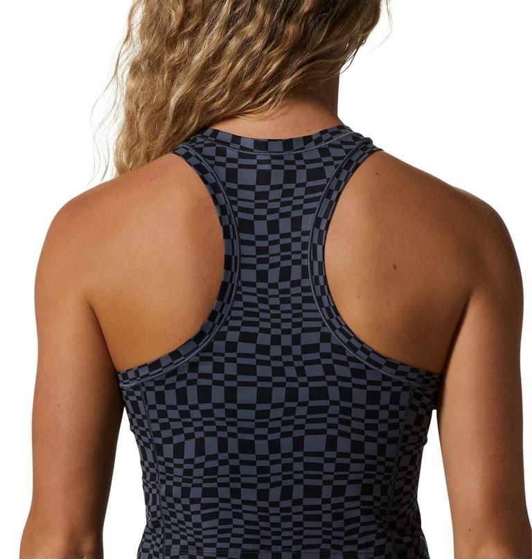Women's Mountain Stretch Tanklette, Color: Blue Slate Checks Print, image 5