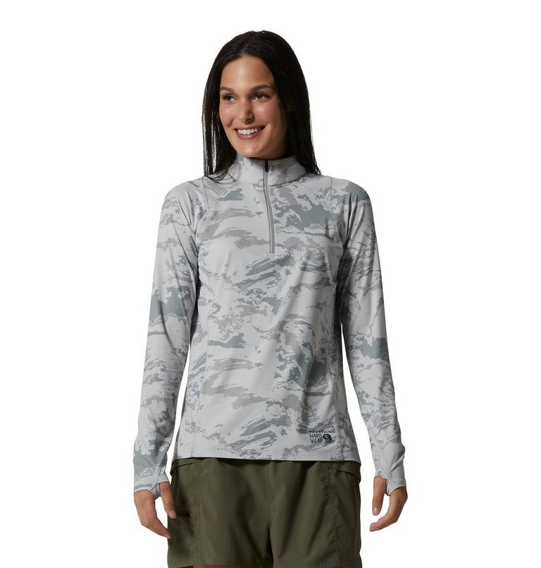 Chandail avec demi-fermeture éclair Crater Lake Femme, Color: Grey Ice Crag Camo Print, image 1