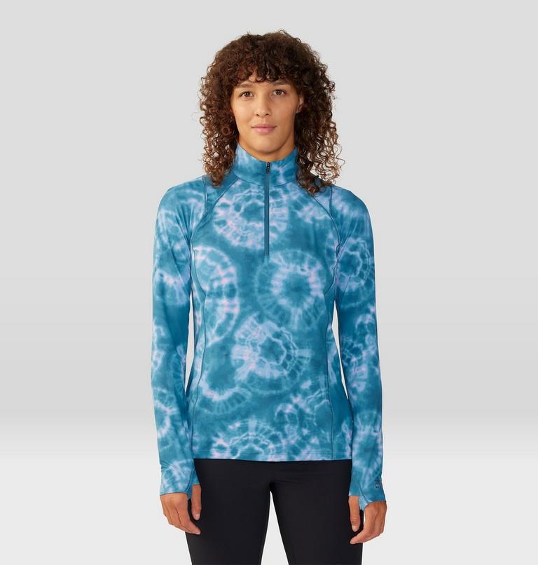 Crater Lake à demi-zip, Color: Baltic Blue Spore Dye Print, image 1