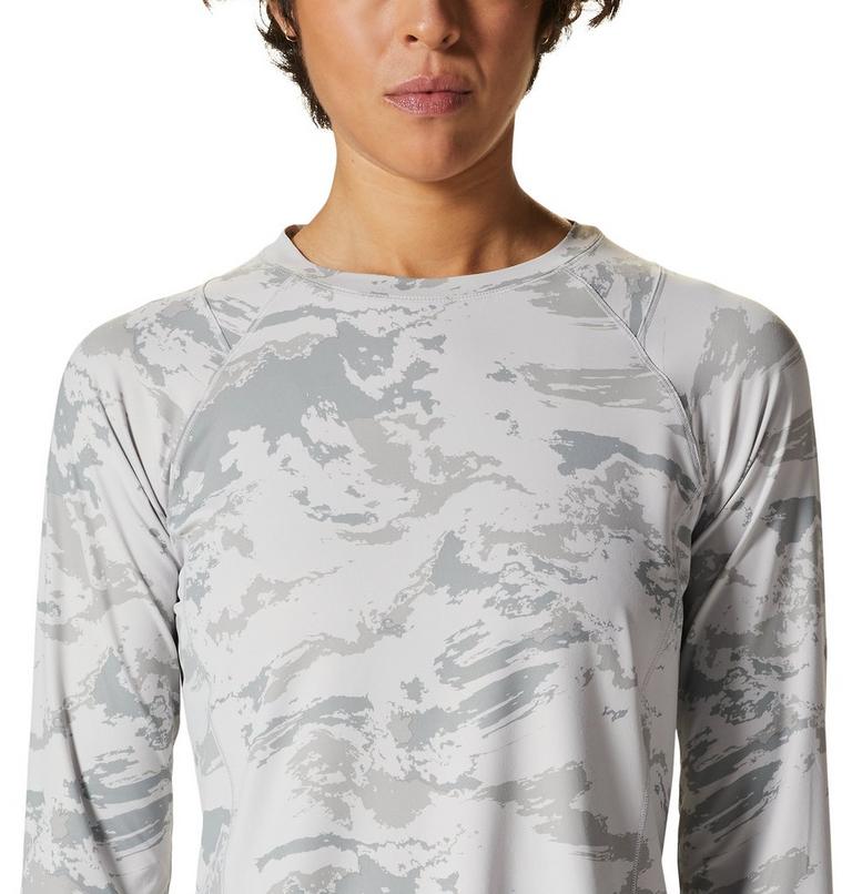 Women's Crater Lake Long Sleeve, Color: Grey Ice Crag Camo Print, image 4