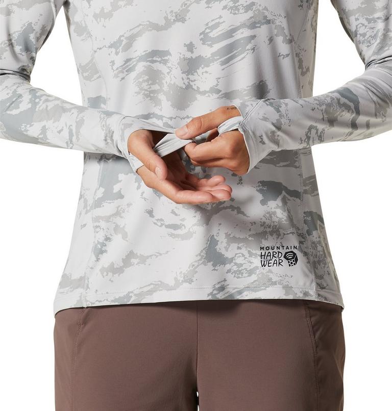 Women's Crater Lake Long Sleeve, Color: Grey Ice Crag Camo Print, image 5