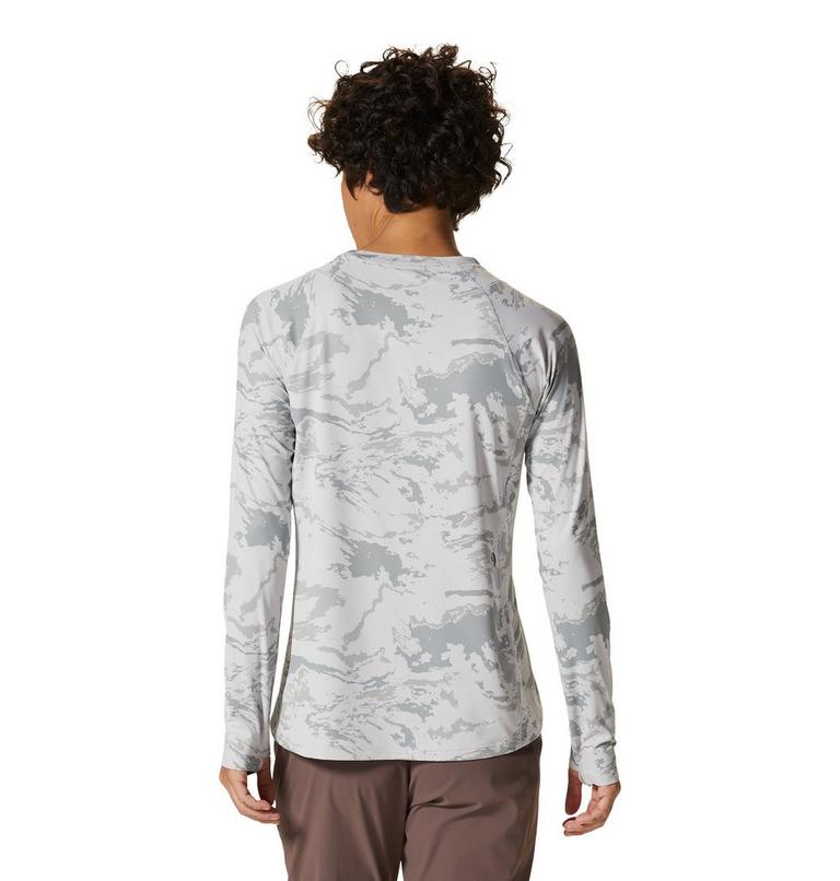 Women's Crater Lake Long Sleeve, Color: Grey Ice Crag Camo Print, image 2