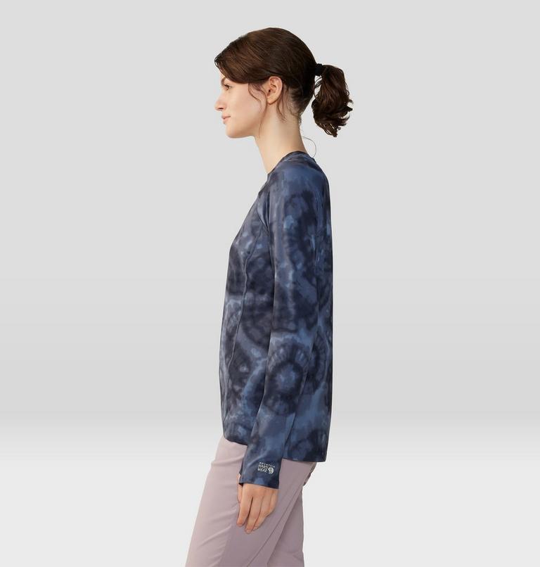 Women's Crater Lake Long Sleeve, Color: Blue Slate Spore Dye Print, image 3