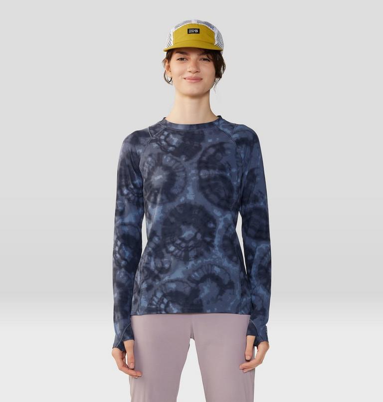 Women's Crater Lake Long Sleeve, Color: Blue Slate Spore Dye Print, image 6