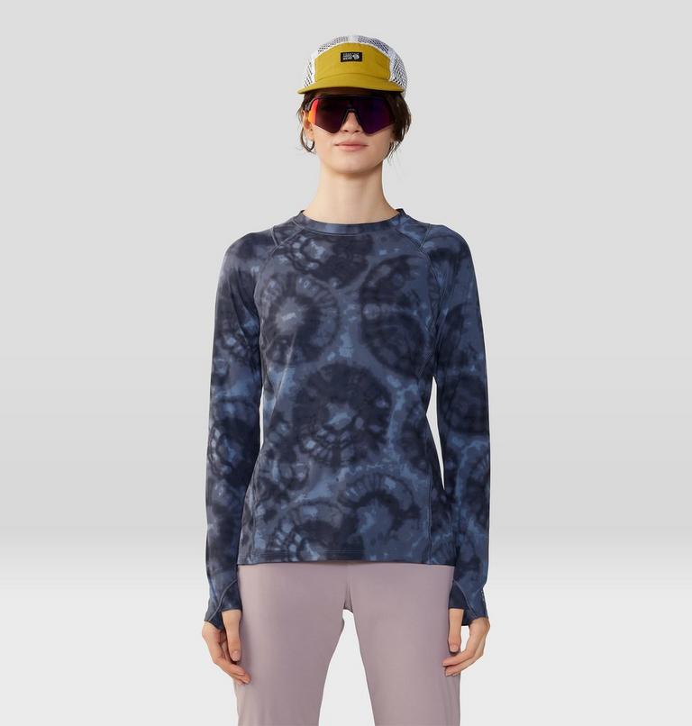 Women's Crater Lake Long Sleeve, Color: Blue Slate Spore Dye Print, image 7