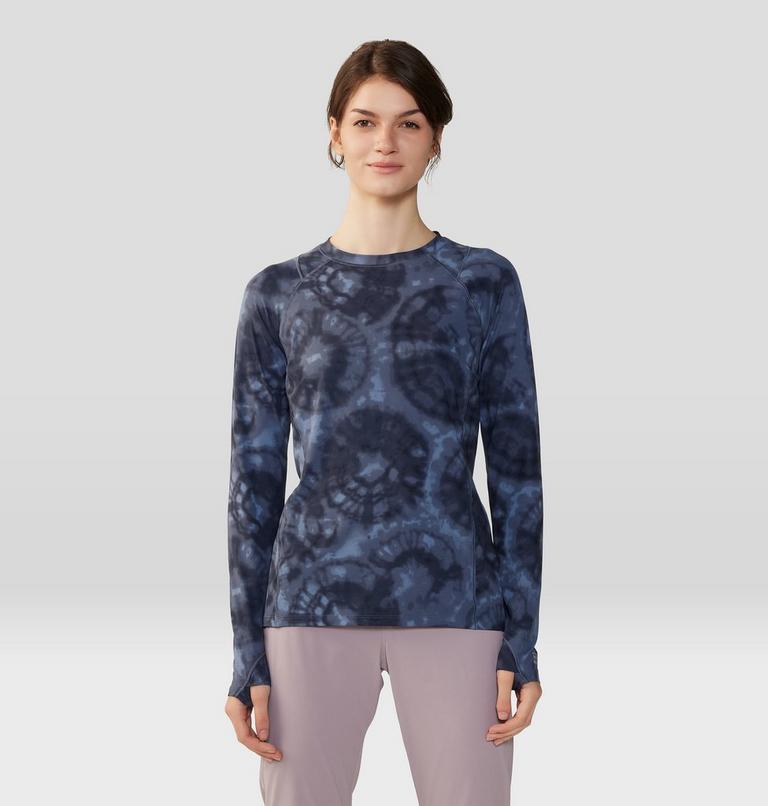Women's Crater Lake Long Sleeve, Color: Blue Slate Spore Dye Print, image 1