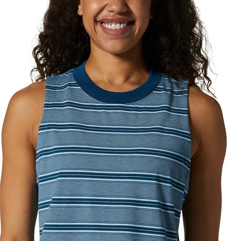 Women's Wander Pass Tank, Color: Dark Caspian Pacific Stripe, image 4