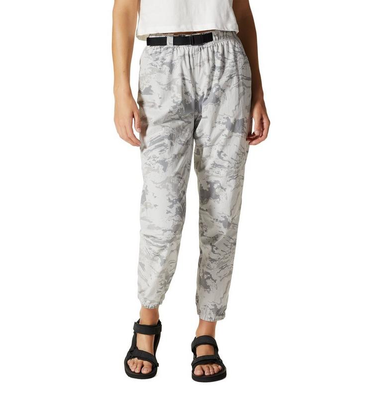 Women's Stryder Pant, Color: Grey Ice Crag Camo Print, image 1