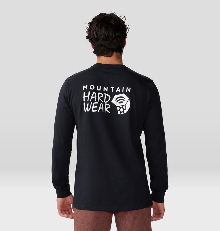 Men's MHW Back Logo Long Sleeve, Color: Black, image 2