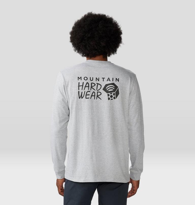 Haut à manches longues MHW Back Logo Homme, Color: Hardwear Grey Heather, image 2