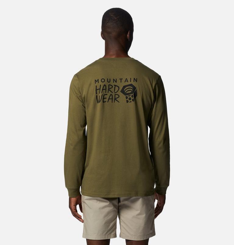 Men's MHW Back Logo Long Sleeve, Color: Combat Green, image 2
