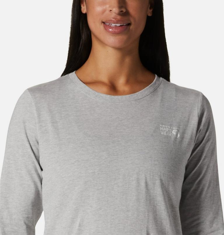 T-shirt &agrave; manches longues MHW Back Logo Femme, Color: Hardwear Grey Heather, image 4