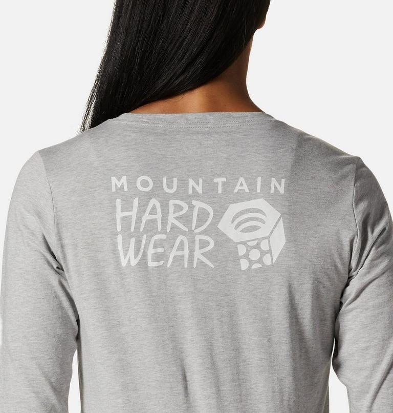 T-shirt &agrave; manches longues MHW Back Logo Femme, Color: Hardwear Grey Heather, image 5