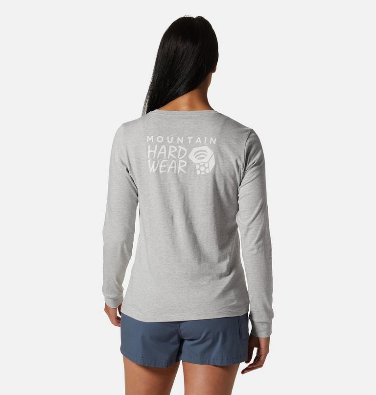T-shirt &agrave; manches longues MHW Back Logo Femme, Color: Hardwear Grey Heather, image 2