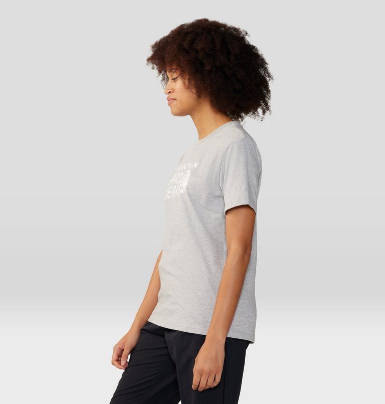 Women's MHW Logo Short Sleeve, Color: Hardwear Grey Heather, image 3