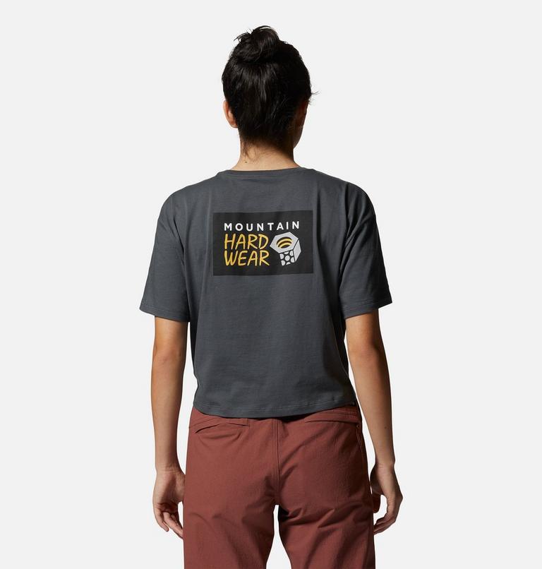 Women's MHW Logo in a Box Crop Short Sleeve, Color: Volcanic, image 2