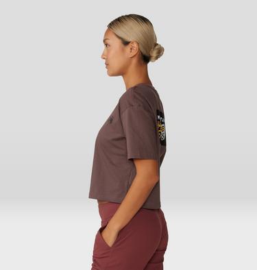 Women's MHW Logo in a Box Crop Short Sleeve, Color: Carob, image 3