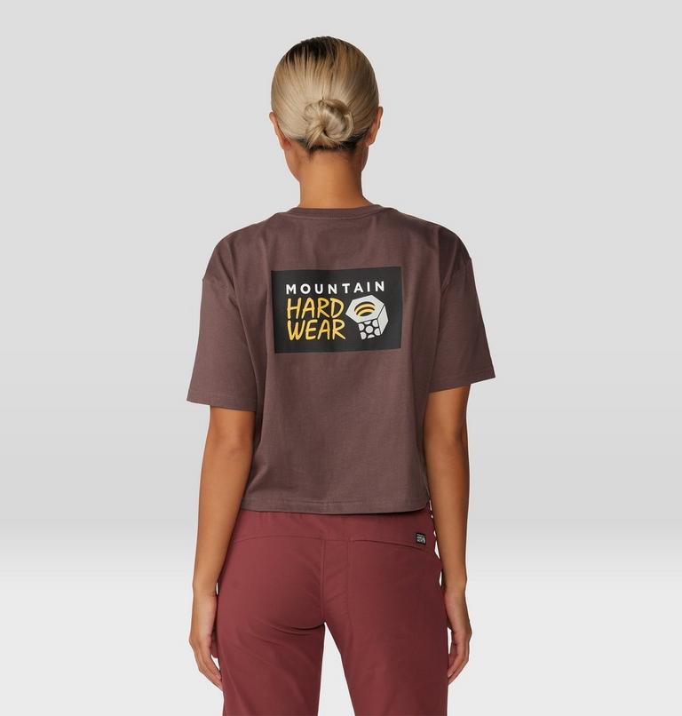 Women's MHW Logo in a Box Crop Short Sleeve, Color: Carob, image 2