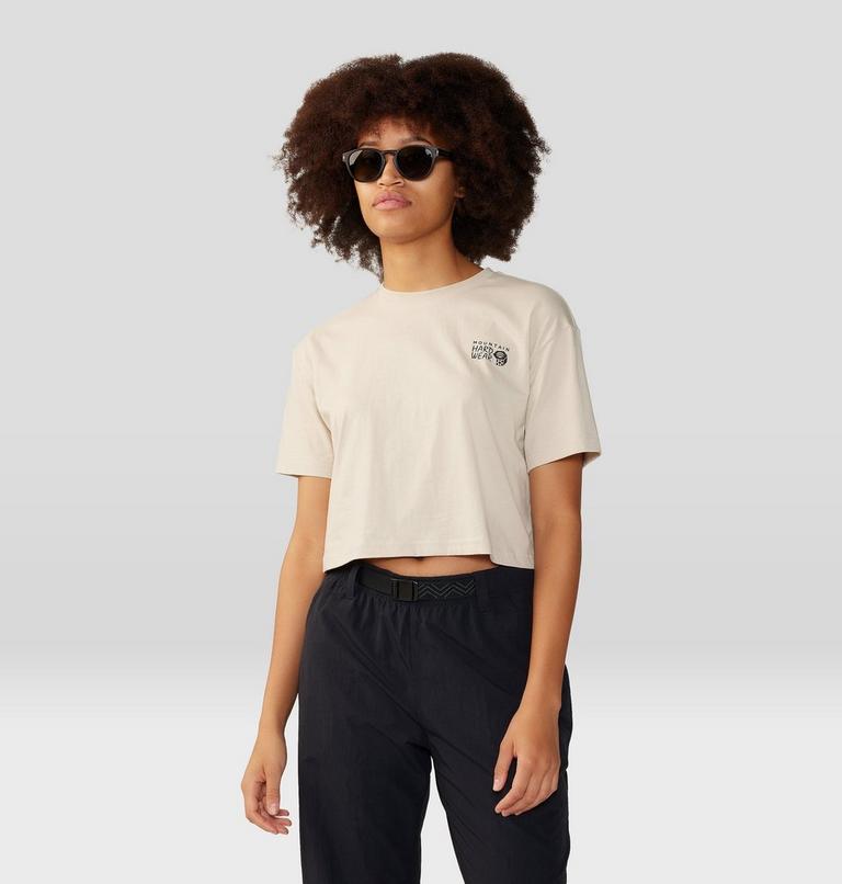 Women's MHW Logo in a Box Crop Short Sleeve, Color: Wild Oyster, image 6