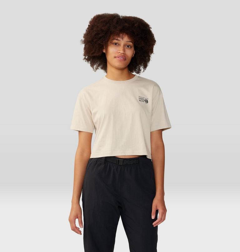 Women's MHW Logo in a Box Crop Short Sleeve, Color: Wild Oyster, image 1