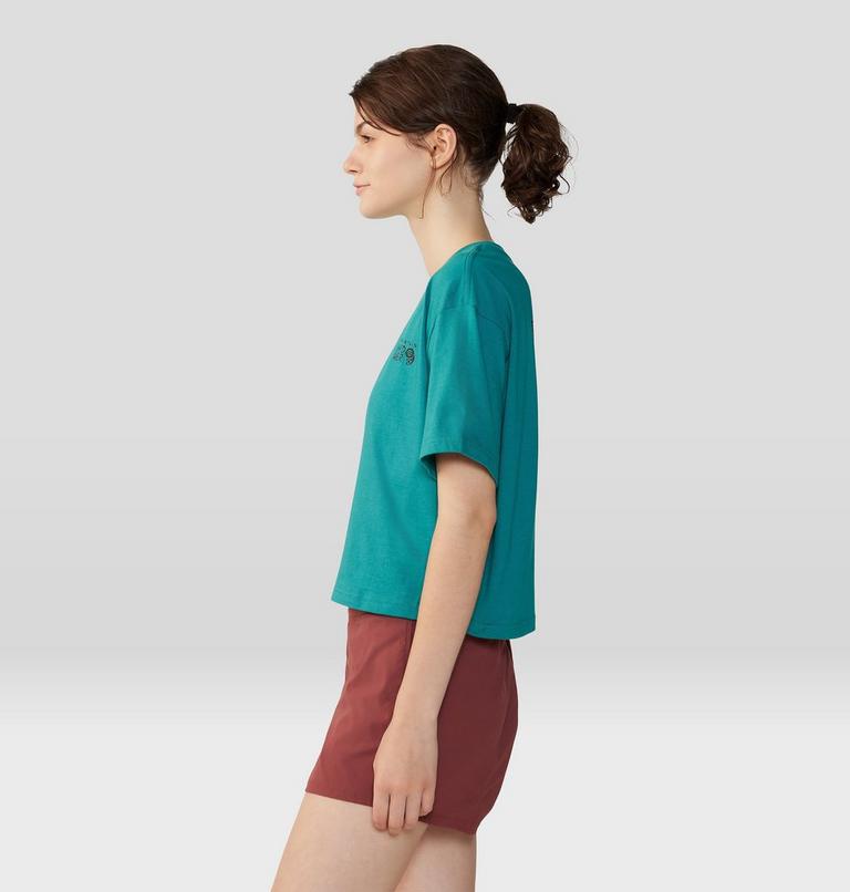 Women's MHW Logo in a Box Crop Short Sleeve, Color: Wintermint, image 3