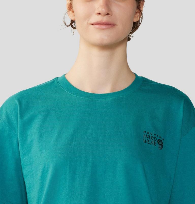 Women's MHW Logo in a Box Crop Short Sleeve, Color: Wintermint, image 4